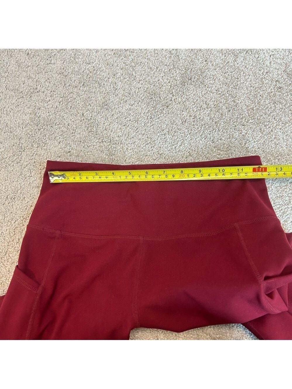 HEAD burgundy leggings with pockets Sz S - Picture 6 of 11
